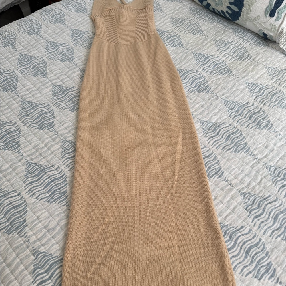 Ser.o.ya - Sexy  Tan Maxi knit Dress.